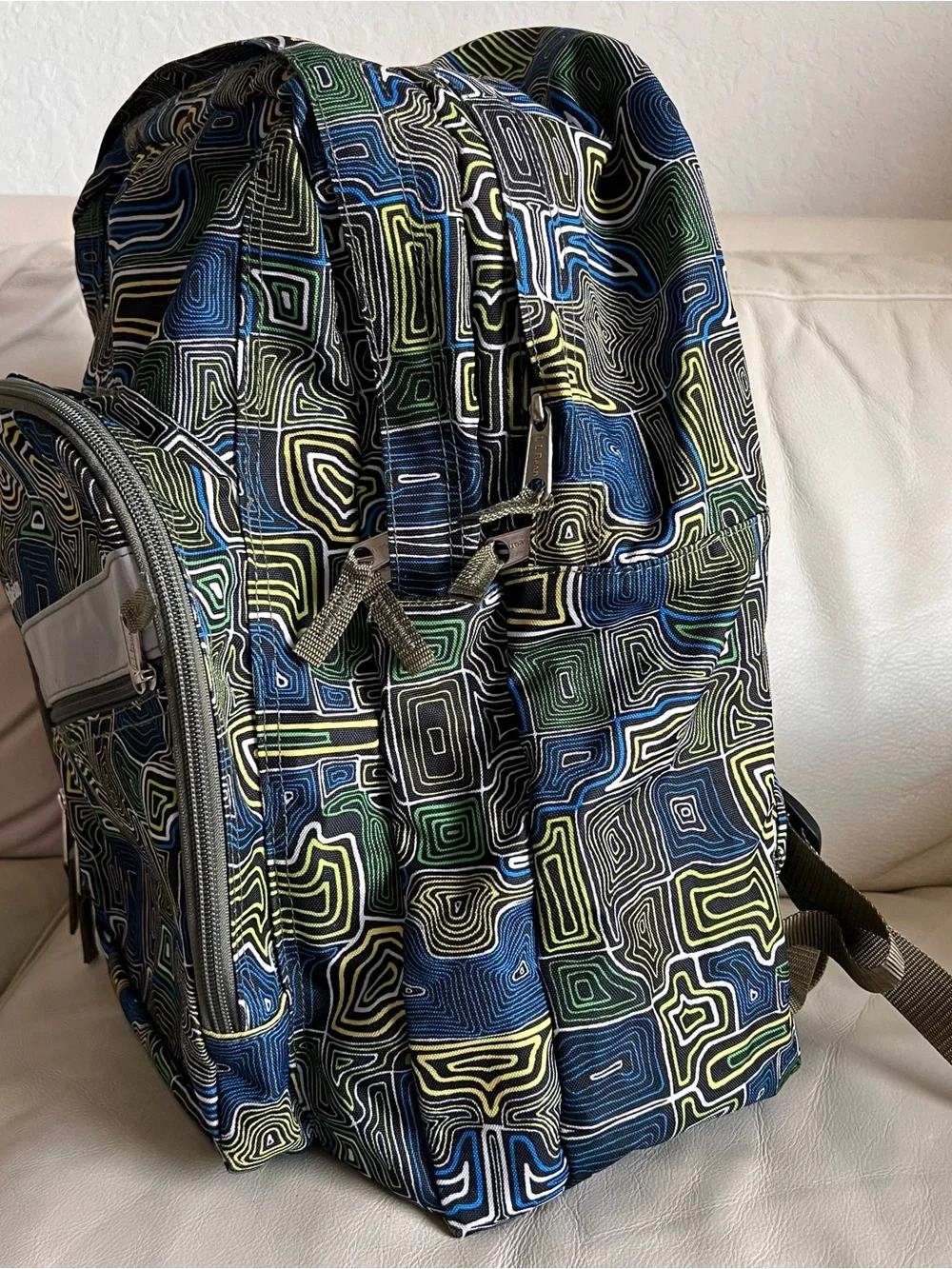 LL Bean Geometric Pattern Backpack - Picture 2 of 12
